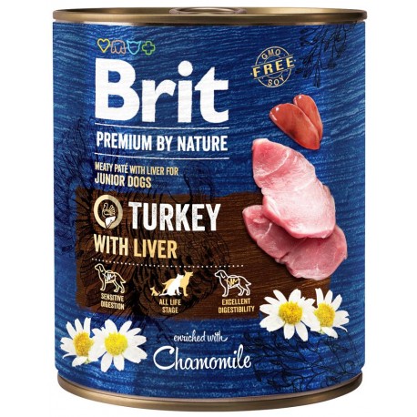 Brit Premium By Nature Junior Turkey With Liver 800g